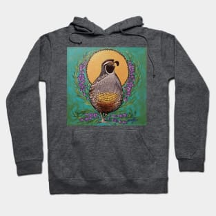 Quail sun lavender painting Hoodie